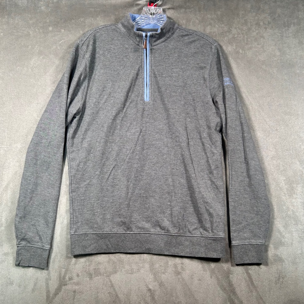 Johnnie-O Mens Charcoal Gray Quarter Zip Golf Pullover Small Victory Park